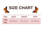size chart for Bodysuit Butterfly Wings