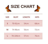 size chart for Butterfly Bodysuit Purple