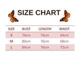 size chart for Crystal Butterfly Bodysuit