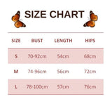 size chart for Gray Butterfly Bodysuit