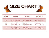 size chart for Monarch Butterfly Bodysuit