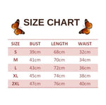 size chart for Pretty Butterfly Bodysuit
