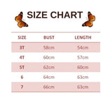 size chart for Rainbow Butterfly Jumpsuit for Children