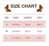 size chart for Red Butterfly Bodysuit