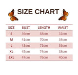 size chart for Short-Sleeved Butterfly Bodysuit