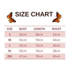 size chart for Y2K Butterfly Bodysuit