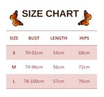 size chart for Yellow Butterfly Bodysuit