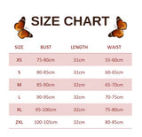 size chart for Beige Butterfly Corset Top