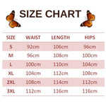 size chart for red butterfly sweatpants
