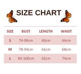 size chart for Blue Butterfly Corset Top
