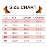 size chart for light coral butterfly cardigan