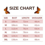 size chart for Duskywing Butterfly Cardigan