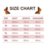 size chart for Duskywing Butterfly Cardigan