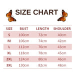 size chart for swallowtail butterfly cardigan