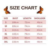 size chart for swallowtail butterfly cardigan