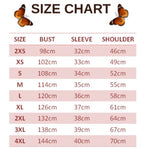 size chart for butterflies kimono jacket