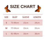 size chart for Rhinestone Butterfly Crop Top