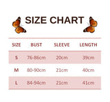 size chart for Butterfly-Printed Crop Top