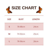 size chart for Butterfly Back Tank Top