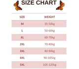 size chart for butterfly bra top