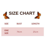 size chart for Butterfly Crop Top Crochet