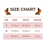 size chart for Butterfly Crop Top