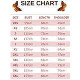 size chart for blue butterfly kimono