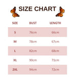 size chart for Cute Butterfly Tank Top 