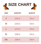 size chart for butterfly wing kimono