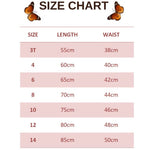 size chart for flower monarch butterfly leggings
