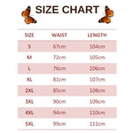 size chart for whimsical butterfly trousers