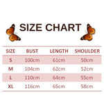 size chart for blue butterfly sweater