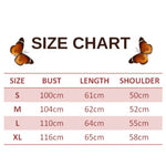 size chart for light blue butterfly sweater
