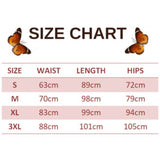 size chart for feathered butterfly leggings