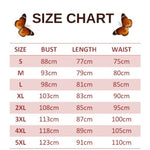 size chart for yellow butterfly dress