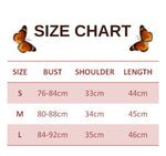 size chart for Green Butterfly Crop Top