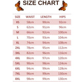 size chart for yellow abstract butterfly leggings