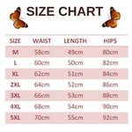 size chart for grey butterfly shorts