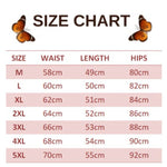 size chart for black butterfly shorts