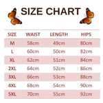 size chart for purple butterfly shorts