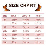 size chart for blue butterfly shorts