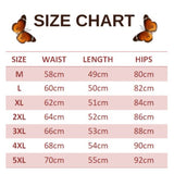size chart for blue butterfly shorts
