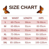 size chart for high waisted butterfly blue leggings