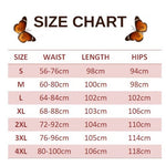 size chart for hollow butterfly streetwear pants