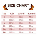 size chart for eurema butterfly sweater