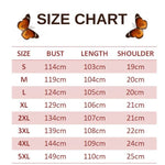 size chart for deepskyblue butterfly dress