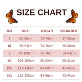 size chart for festive butterfly dress