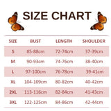 size chart for abstract butterfly dress