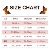 size chart for multicolor butterfly dress