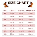 size chart for long butterfly print kimono